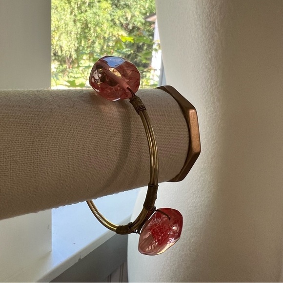 PINK Wire Wrapped Bangle Bracelet - Picture 6 of 8